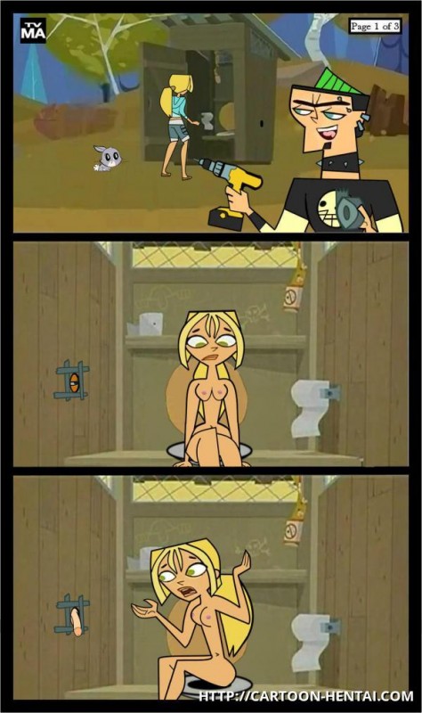 Cartoon Porn Toilet - Total Drama Gloryhole: Lindsay goes into toilet and â€“ what a surprise â€“  finds gloryhole in it! â€“ Total drama island Hentai